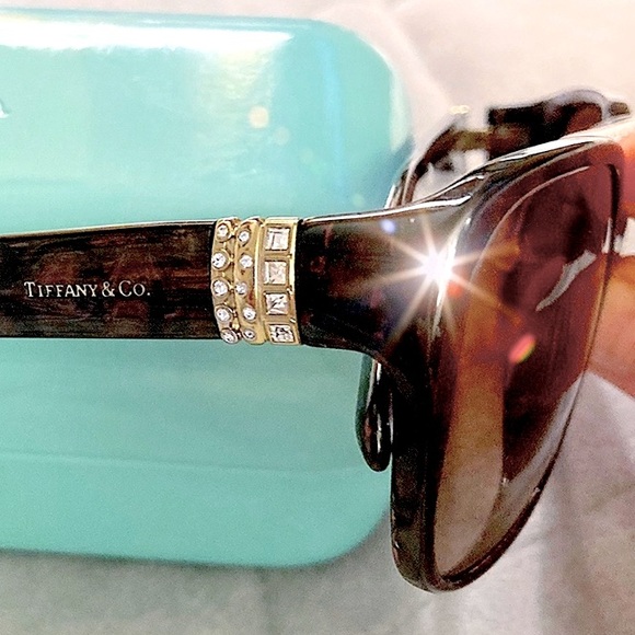 Nwt, Authentic Tiffany & Co. 8160/3B Elegant Pearl Brown Marbled Sunglasses - Picture 8 of 16